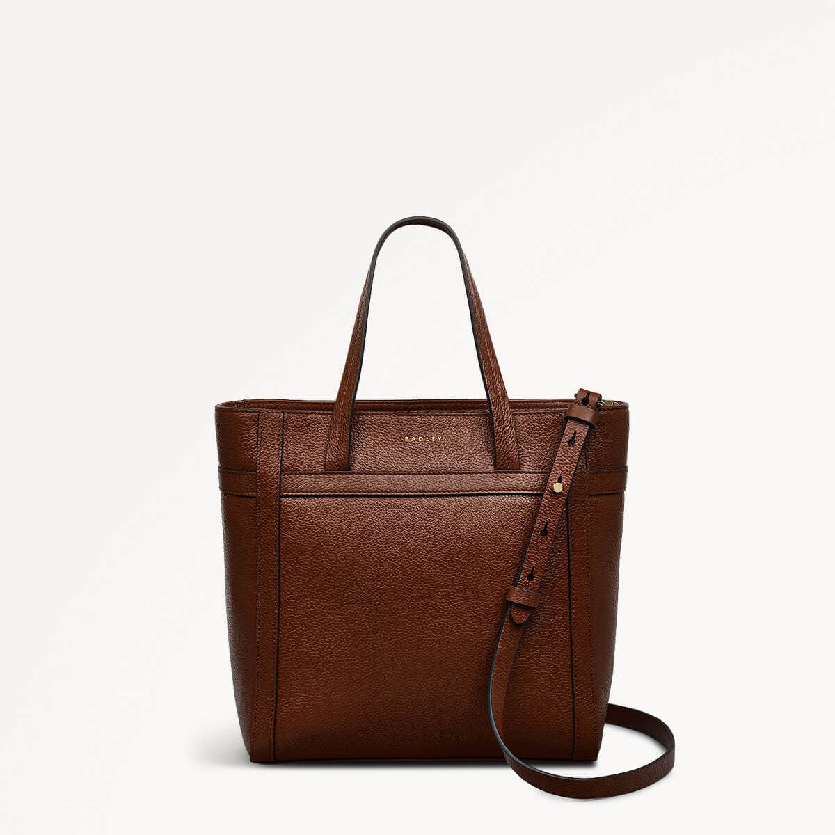 Derby Street Leather Small Ziptop Grab Bag in Tortoise - 110948