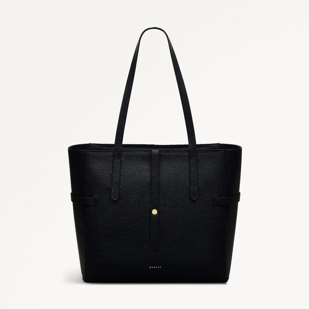 Abingdon Road Leather Large Ziptop Shoulder Bag in Black - 110950