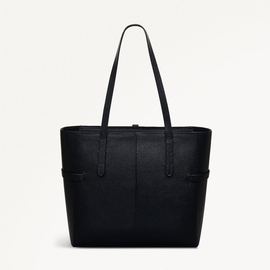 Abingdon Road Leather Large Ziptop Shoulder Bag in Black - 110950