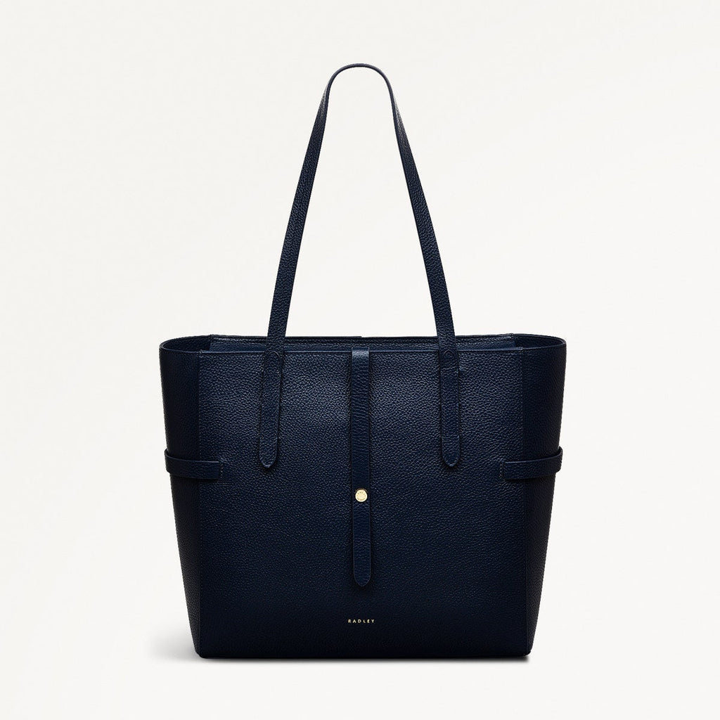 Abingdon Road Leather Large Ziptop Shoulder Bag in Ink - 110951
