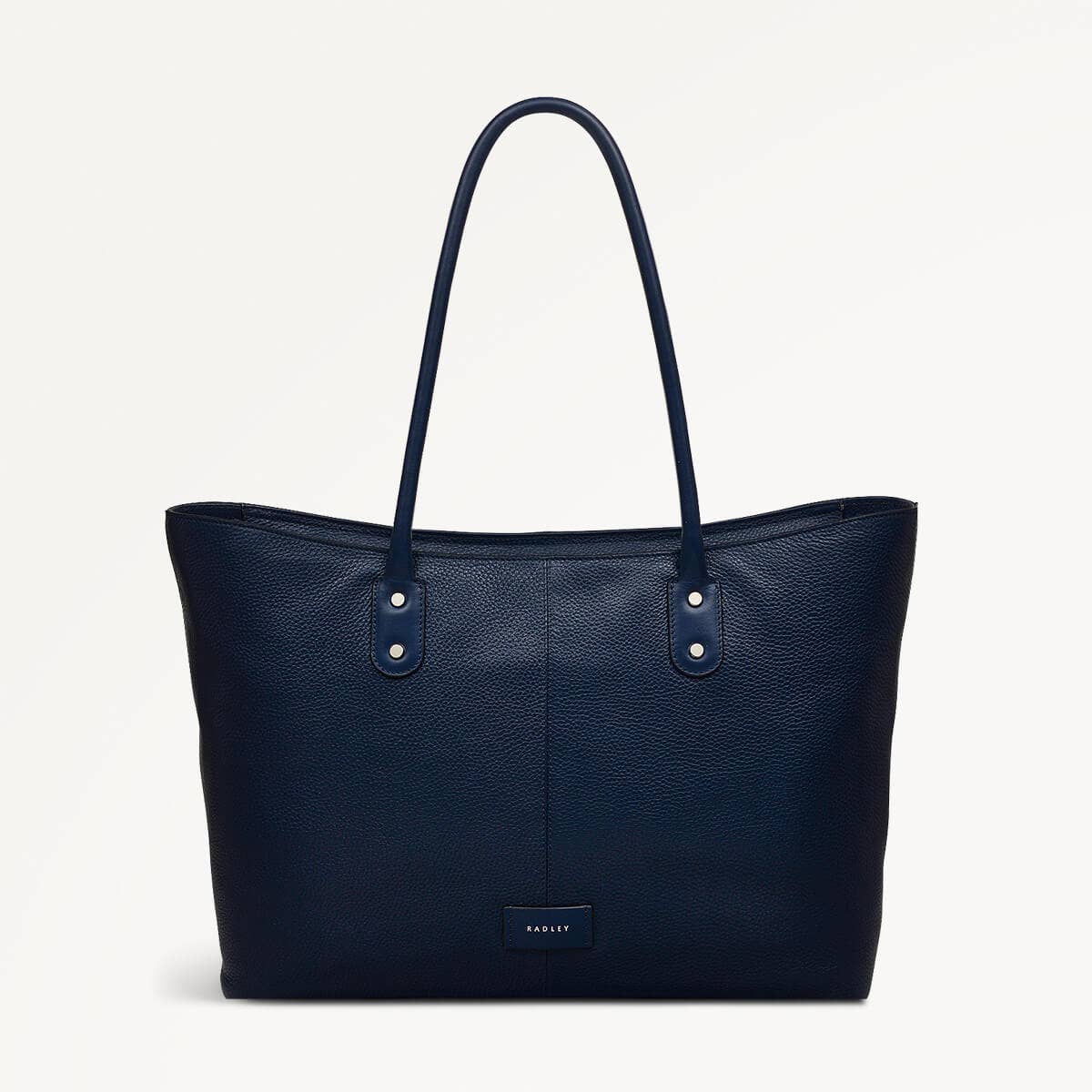 Southwark Lane Leather Large Ziptop Tote Bag in Ink - 110954