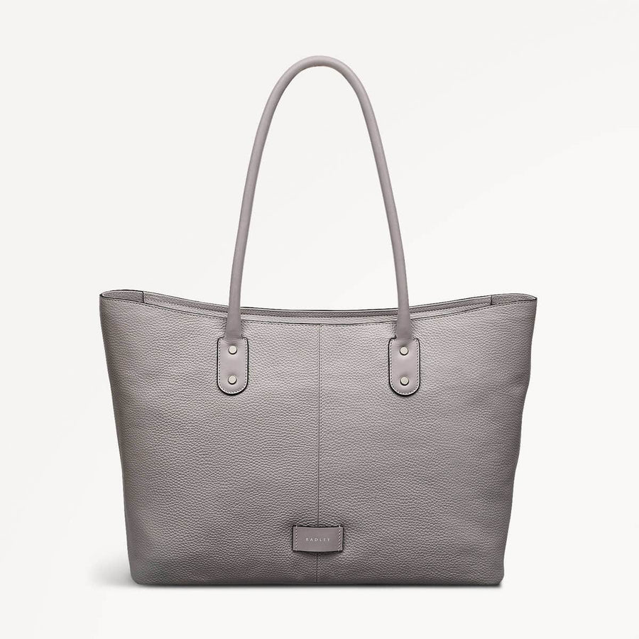 Southwark Lane Leather Large Ziptop Tote Bag in Ash - 110955