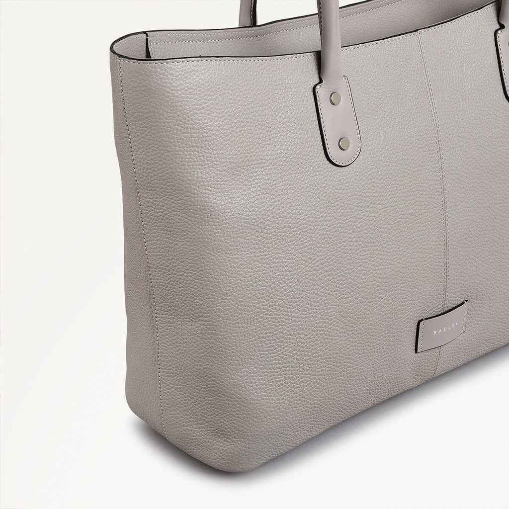 Southwark Lane Leather Large Ziptop Tote Bag in Ash - 110955