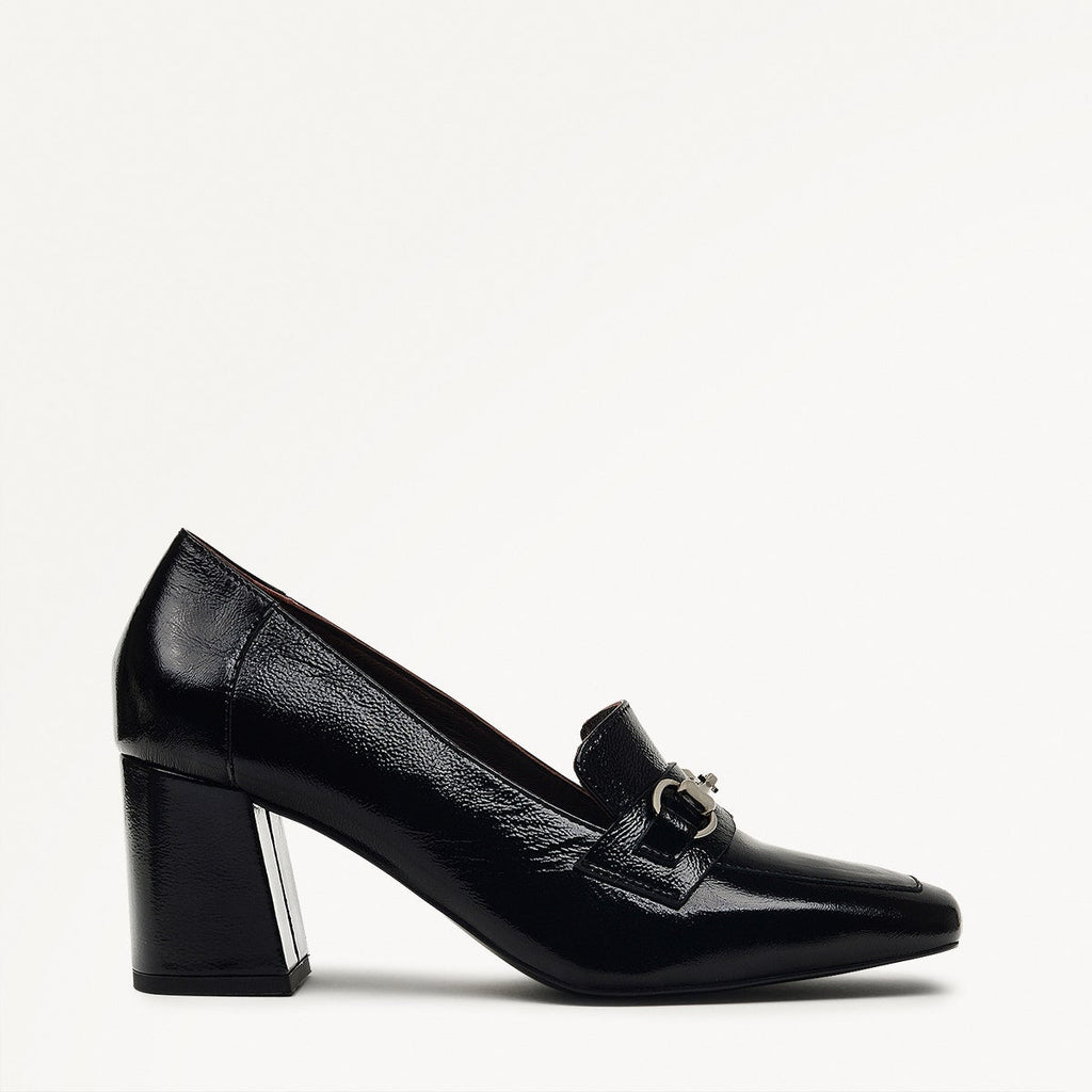 BURLINGTON MEWS HEELED SADDLE LOAFER BLACK