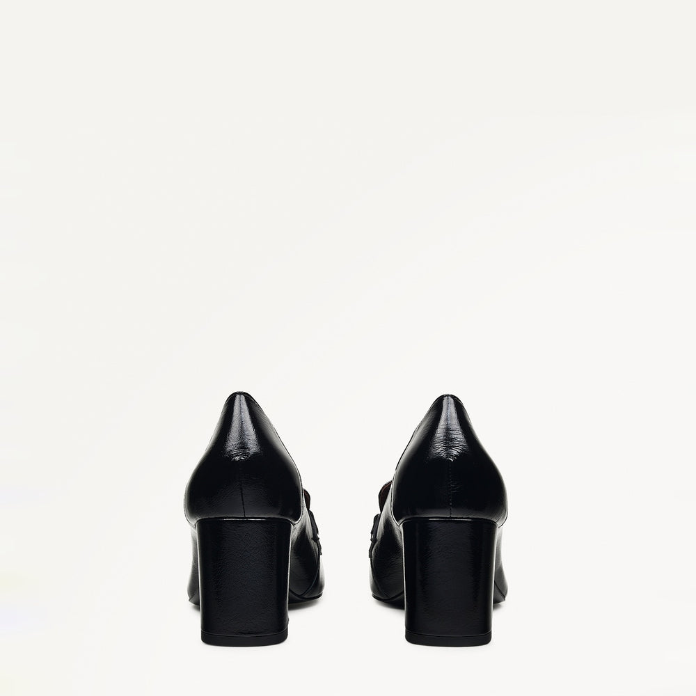 Burlington Mews Heeled Saddle Loafer Black - 110972