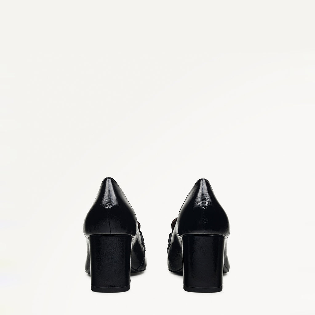 Burlington Mews Heeled Saddle Loafer Black - 110972