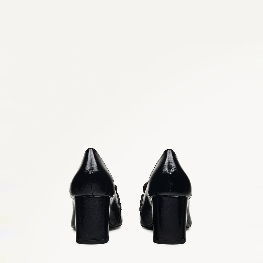 Burlington Mews Heeled Saddle Loafer Black - 110972