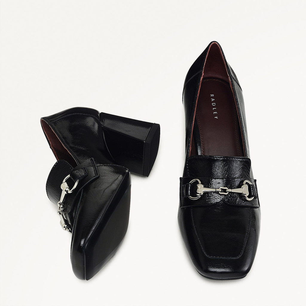 BURLINGTON MEWS HEELED SADDLE LOAFER BLACK