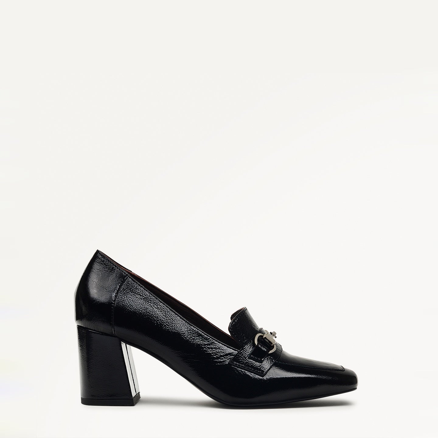 Burlington Mews Heeled Saddle Loafer Black