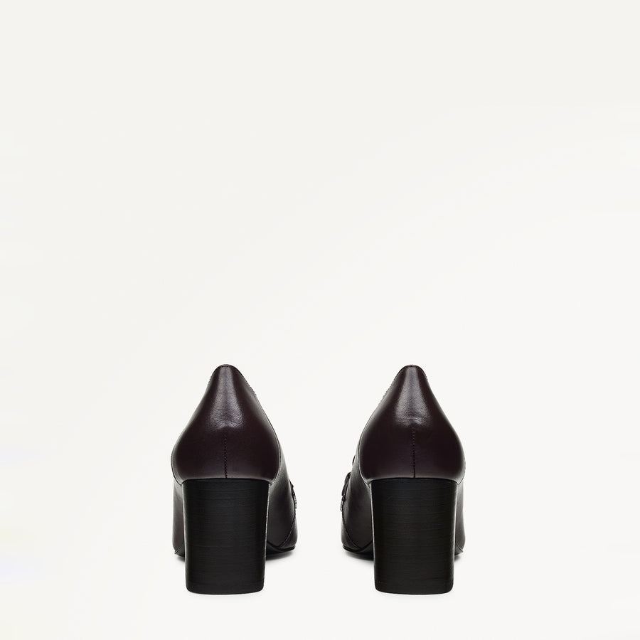 Burlington Mews Heeled Saddle Loafer Dark Cherry - 110973