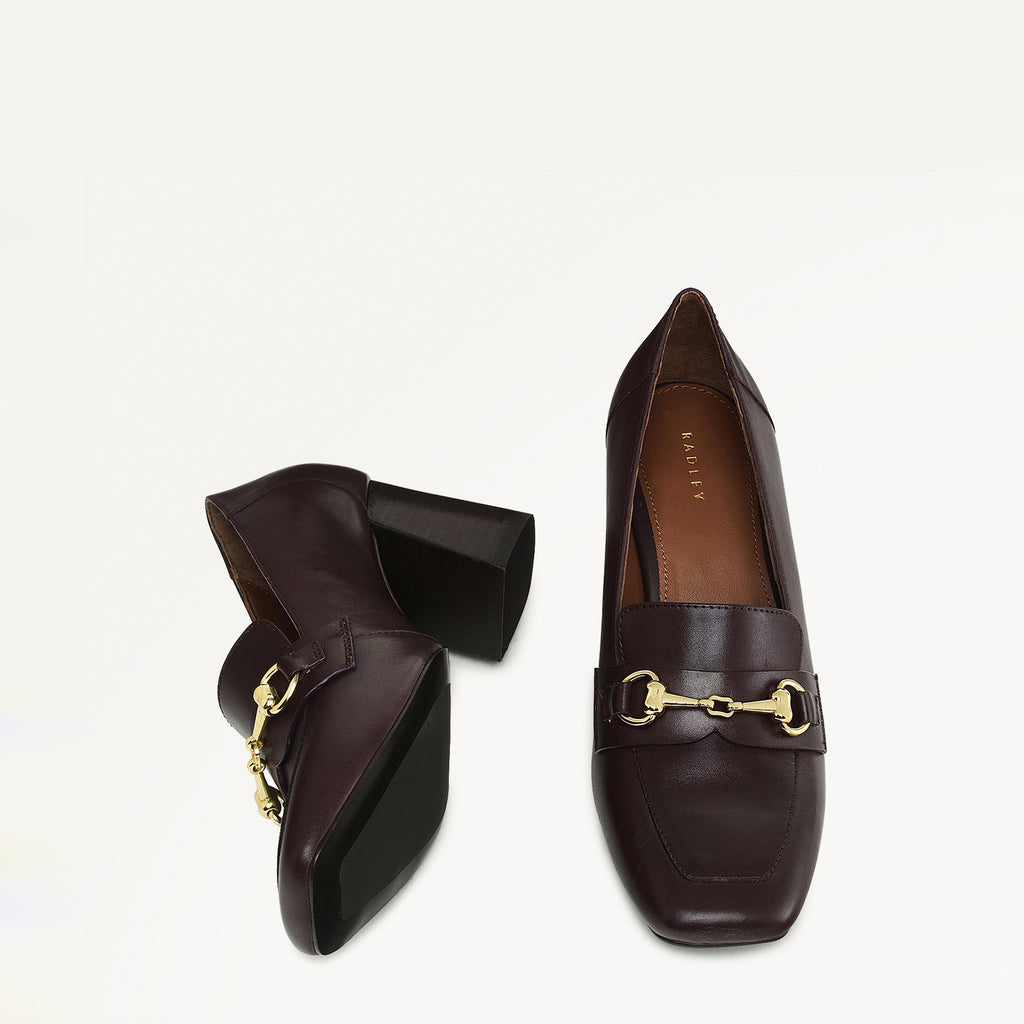 Burlington Mews Heeled Saddle Loafer Dark Cherry - 110973