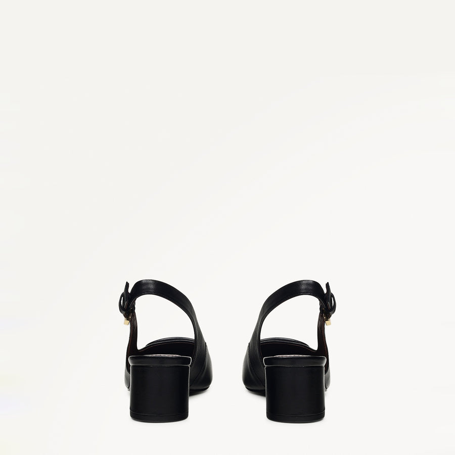 Grosvenor Arcade Heeled Slingback In Black - 110974