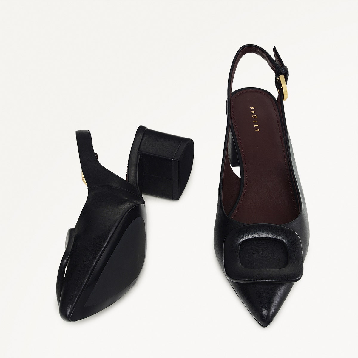 GROSVENOR ARCADE HEELED SLINGBACK BLACK