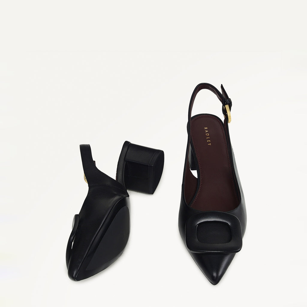 Grosvenor Arcade Heeled Slingback In Black - 110974