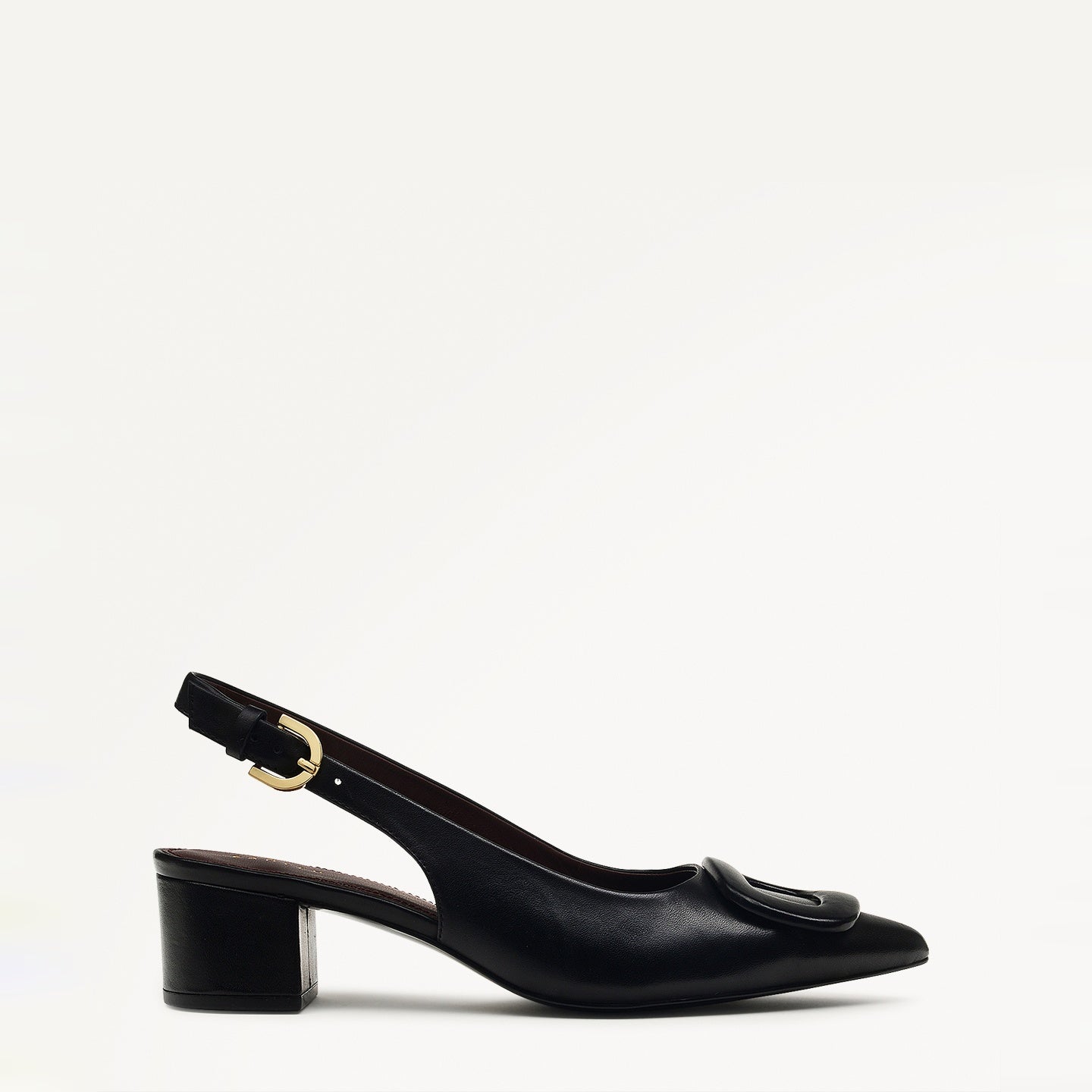 Grosvenor Arcade Heeled Slingback in Black