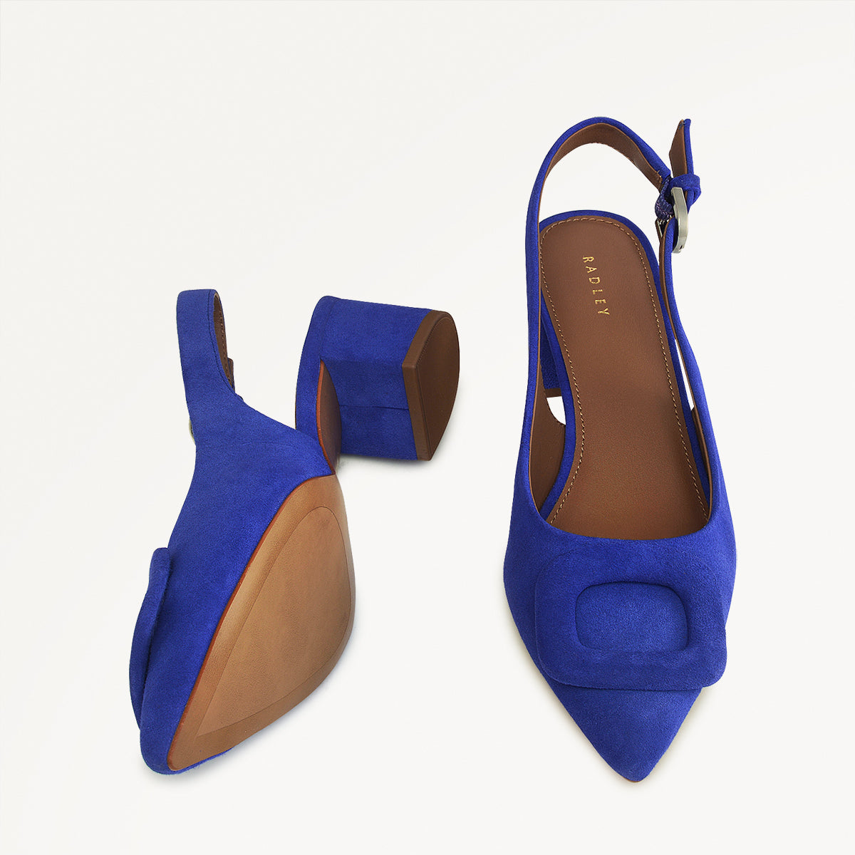 Grosvenor Arcade Heeled Slingback in Royal Blue