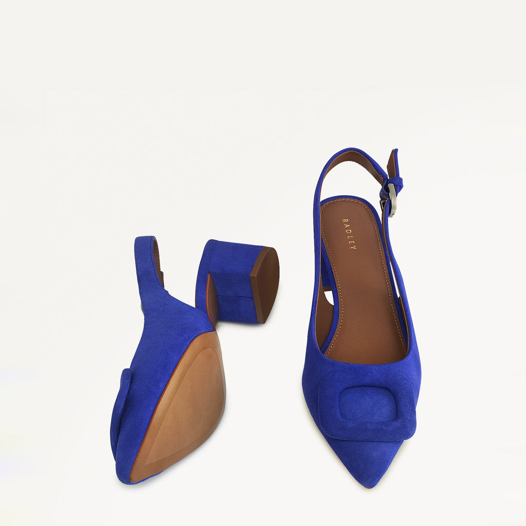 Grosvenor Arcade Heeled Slingback in Royal Blue