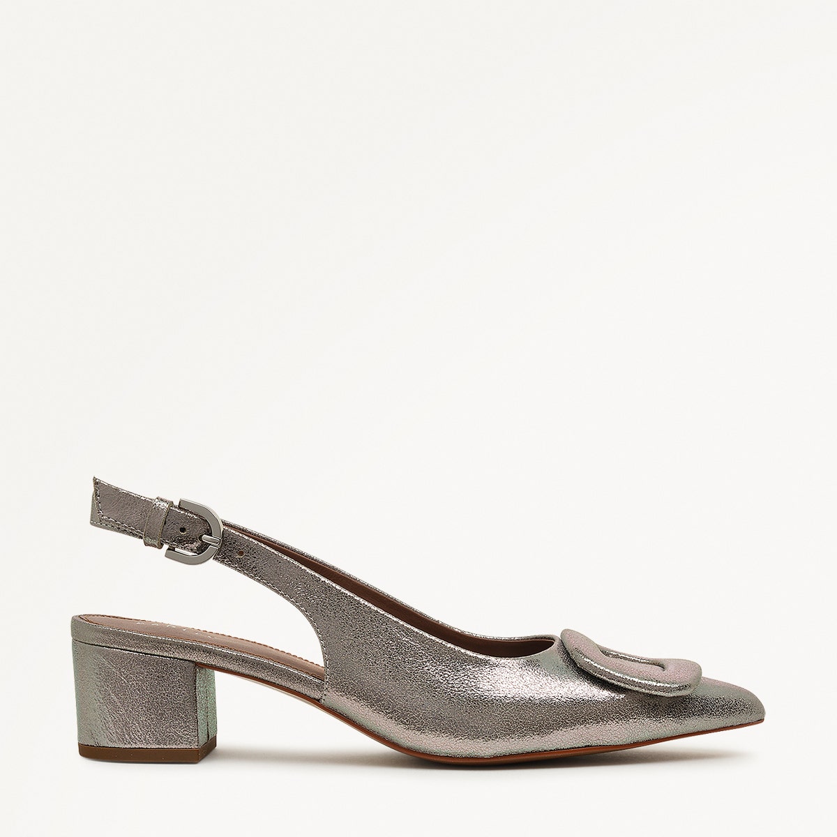Grosvenor Arcade Heeled Slingback Dark Silver - 110976