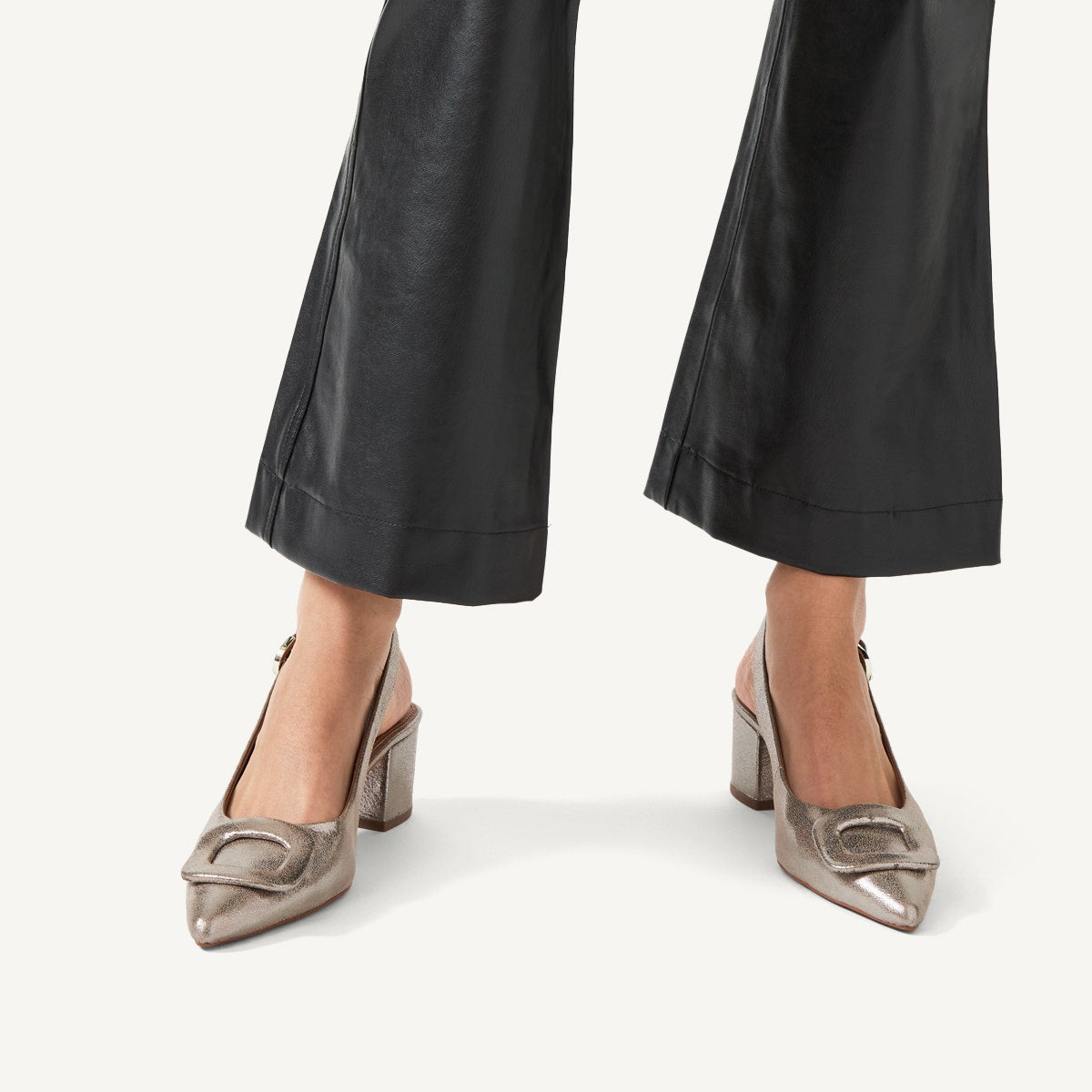 Grosvenor Arcade Heeled Slingback Dark Silver - 110976
