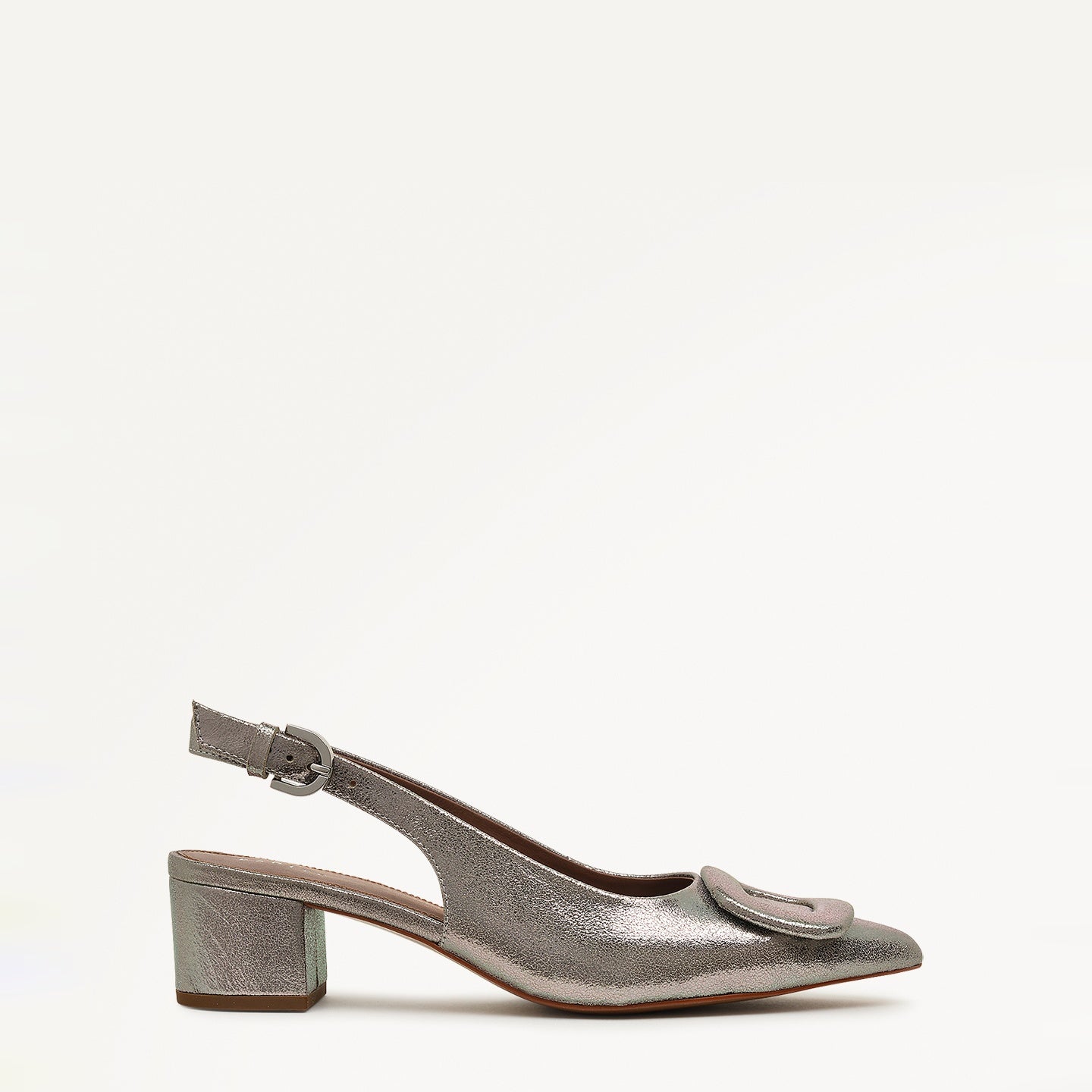 Grosvenor Arcade Heeled Slingback Dark Silver - 110976