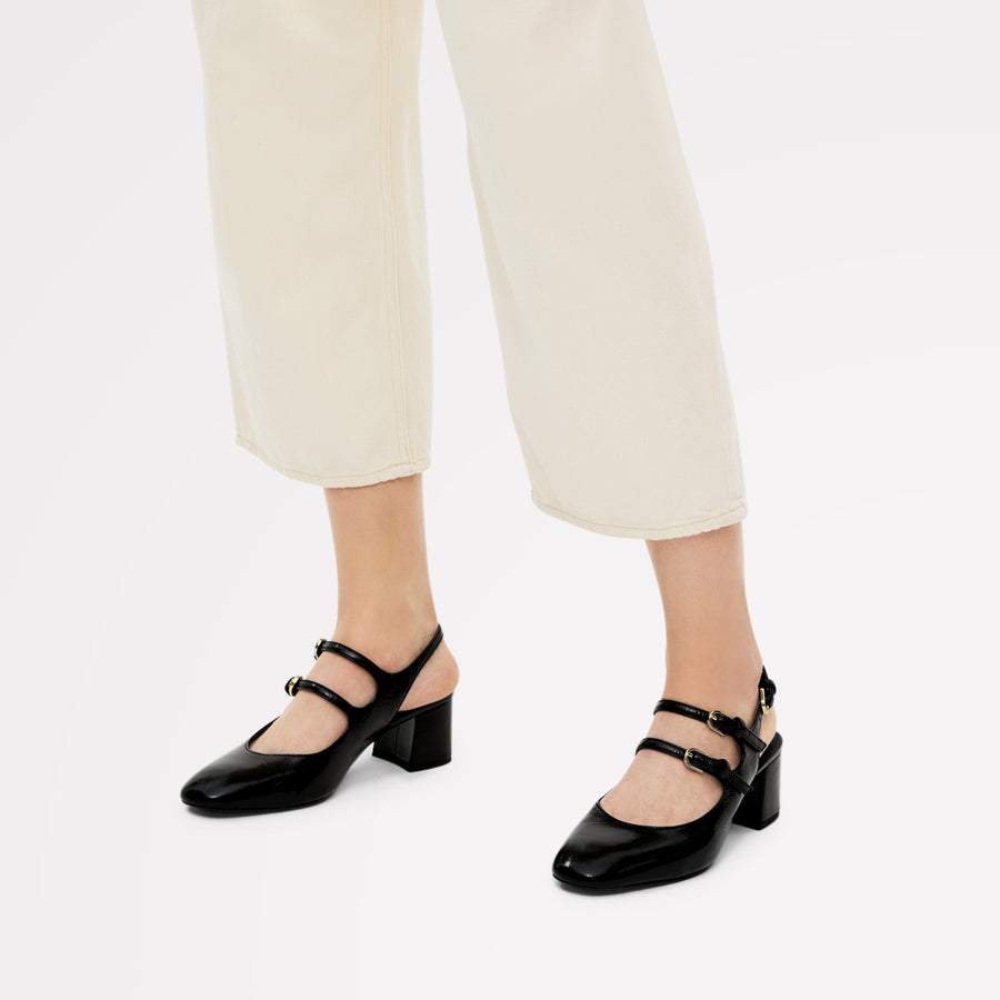 Artillery Lane Block Heel Maryjane In Black - 110977