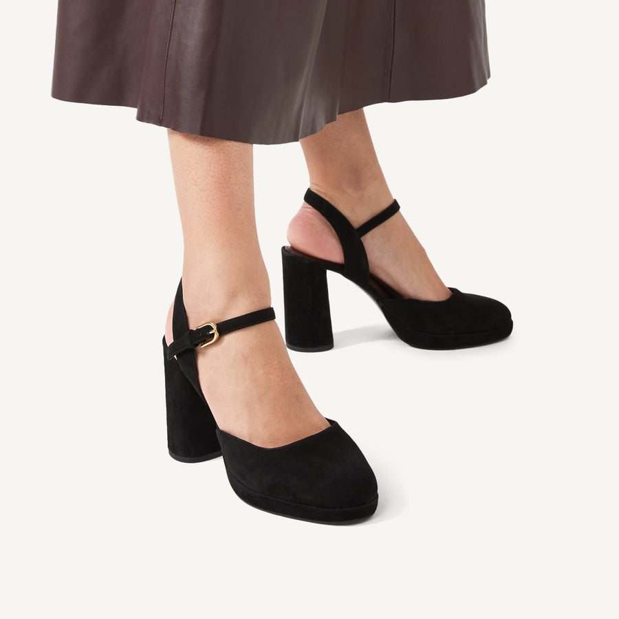 Ivydale Crescent 2-Part Platform Heel in Black - 110979