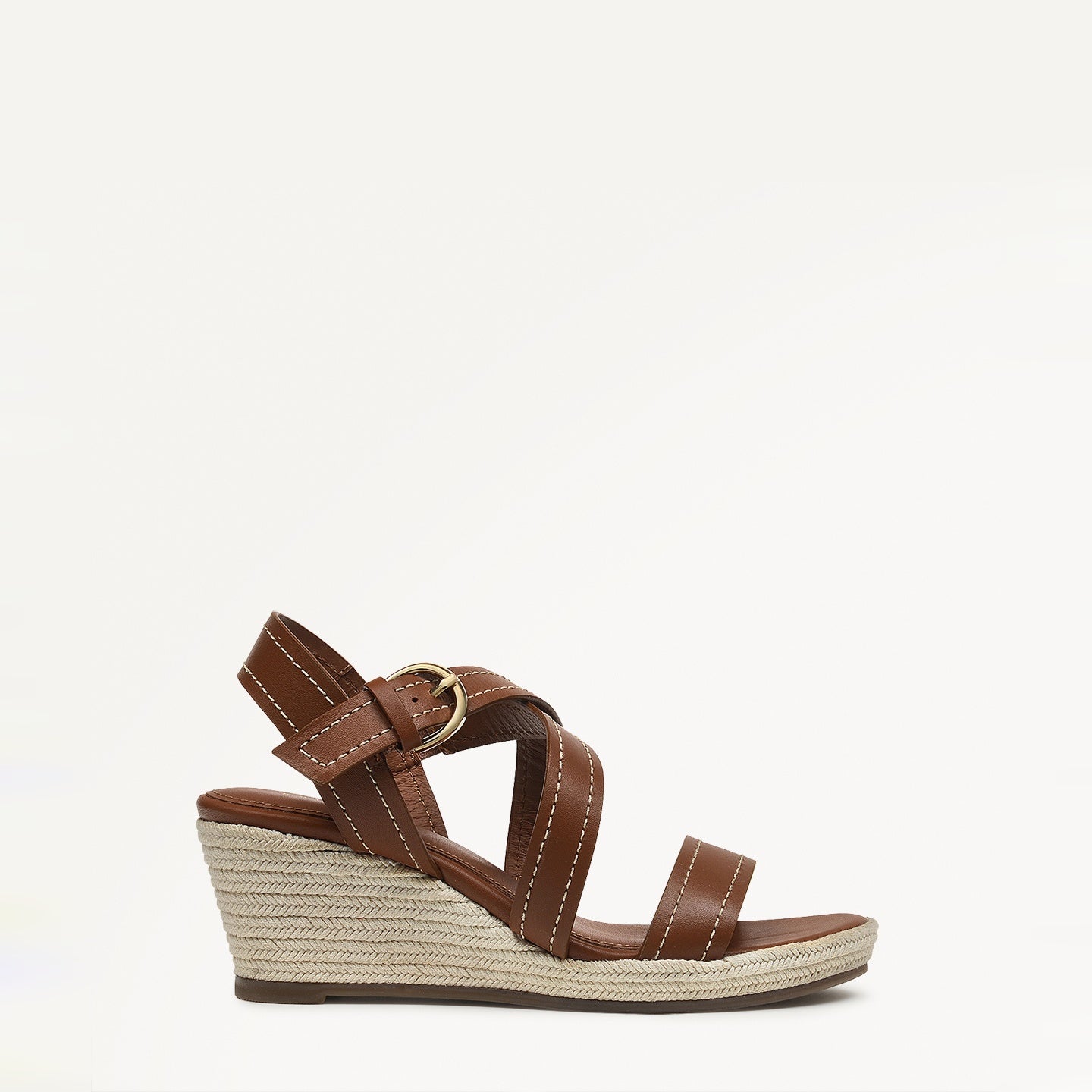 Lavender Road Midi Wedge In Saddle - 110986