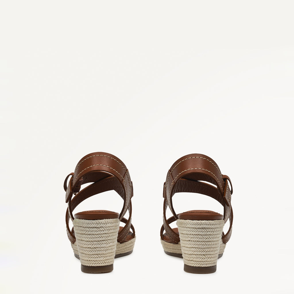 Lavender Road Midi Wedge In Saddle - 110986