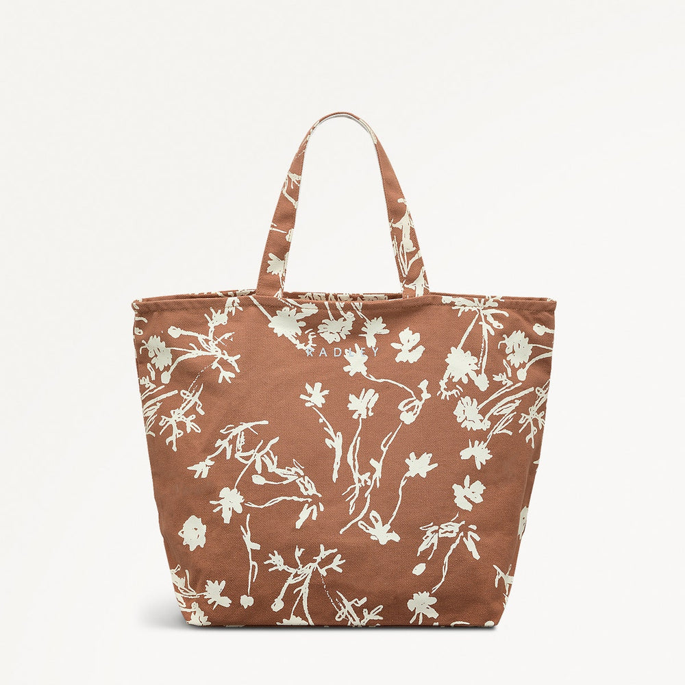 Blooming Lovely Fabric Small Ziptop Tote in Chai - 110991