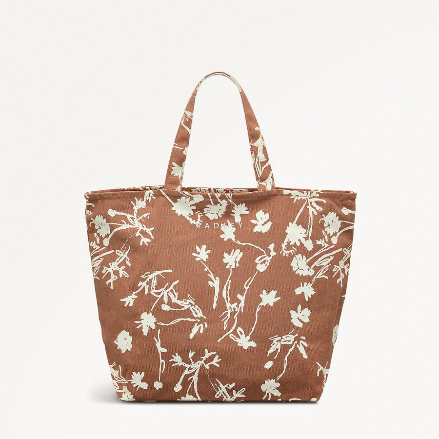 Blooming Lovely Fabric Small Ziptop Tote in Chai - 110991