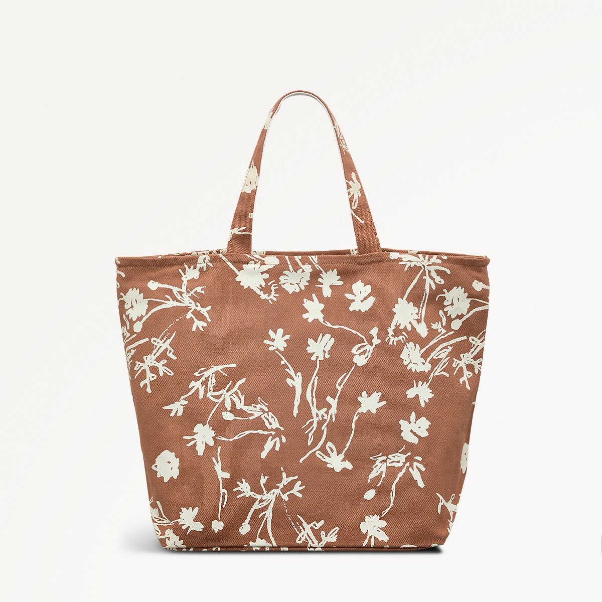 Blooming Lovely Fabric Small Ziptop Tote in Chai - 110991