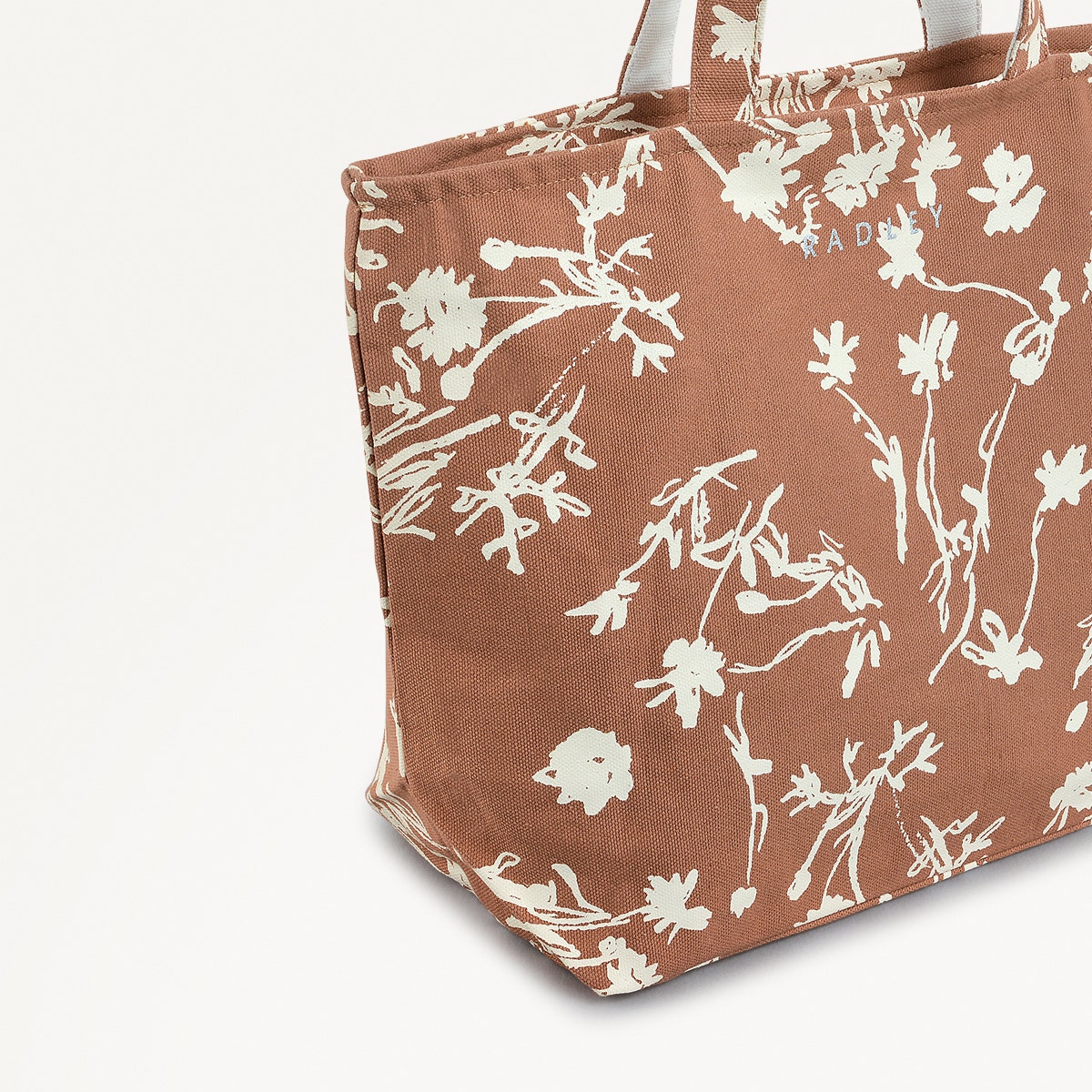 Blooming Lovely Fabric Small Ziptop Tote in Chai - 110991