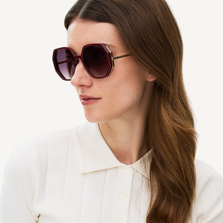 Cordelia Oversized Hexagon Sunglasses in Gold - 111033