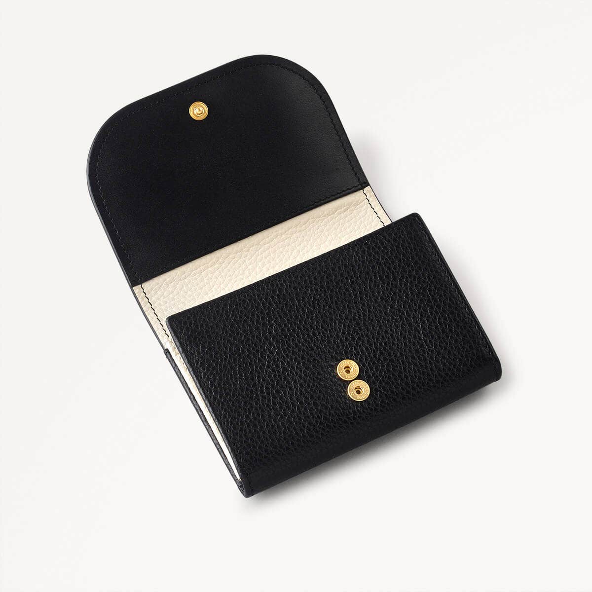 Longford Lane Leather Medium Flapover Wallet in Black - 111151