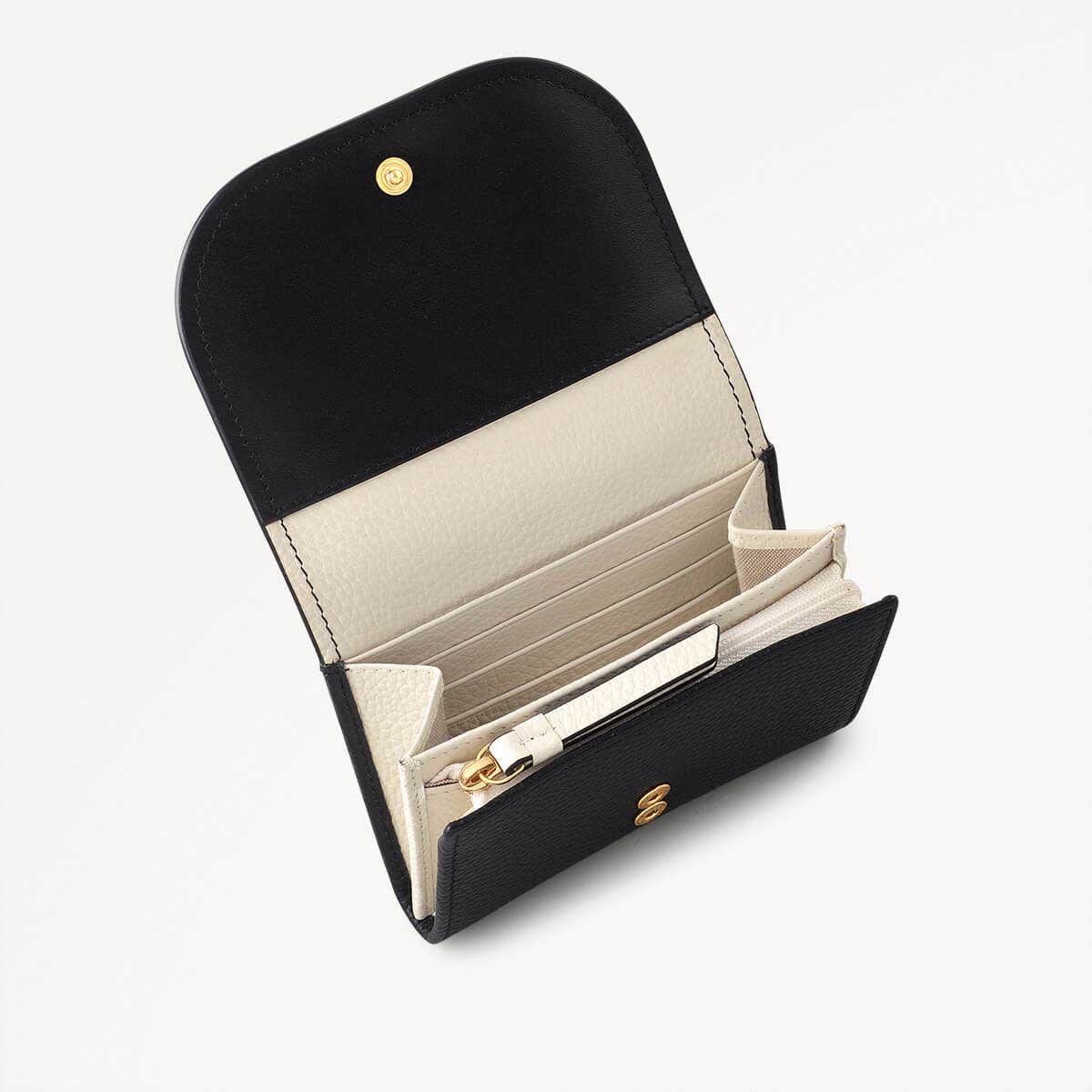 Longford Lane Leather Medium Flapover Wallet in Black - 111151