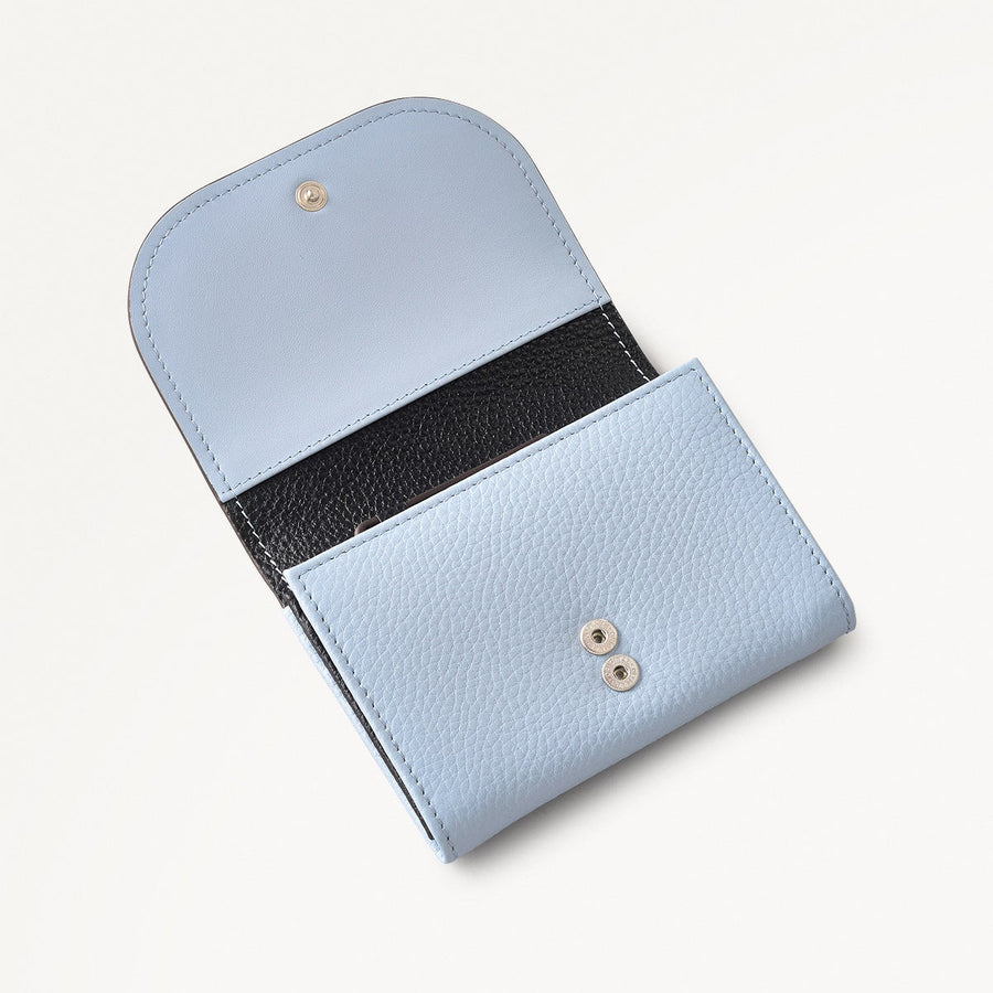 Longford Lane Leather Medium Flapover Wallet in Smoke Blue - 111152