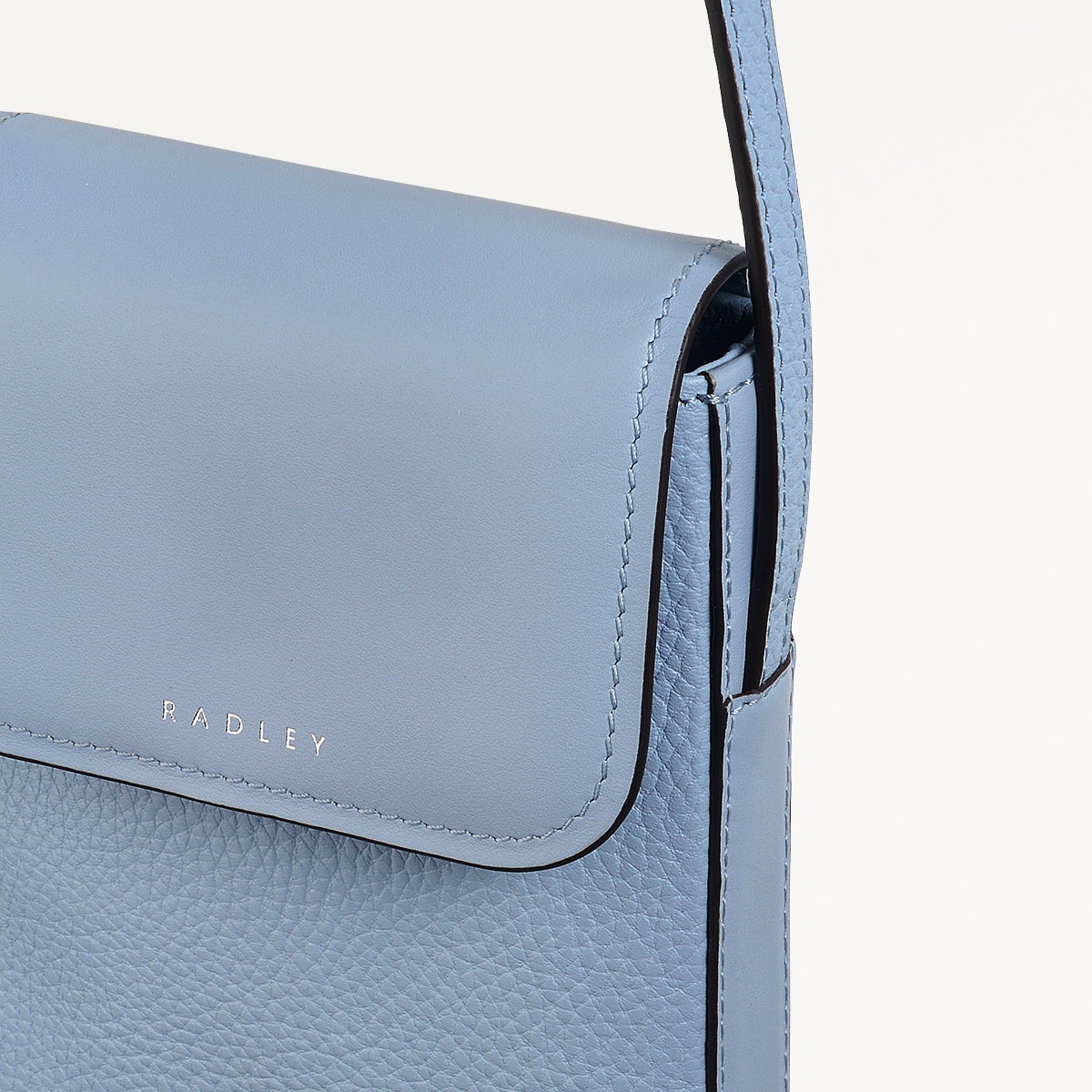Longford Lane Leather Medium Phone Crossbody in Smoke Blue - 111155