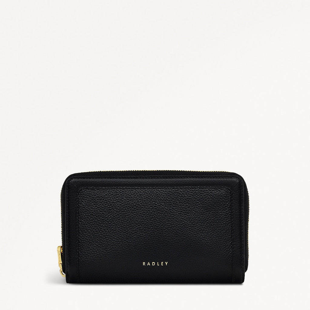 Albany Mews Leather Medium Zip Around Wallet in Black - 111158