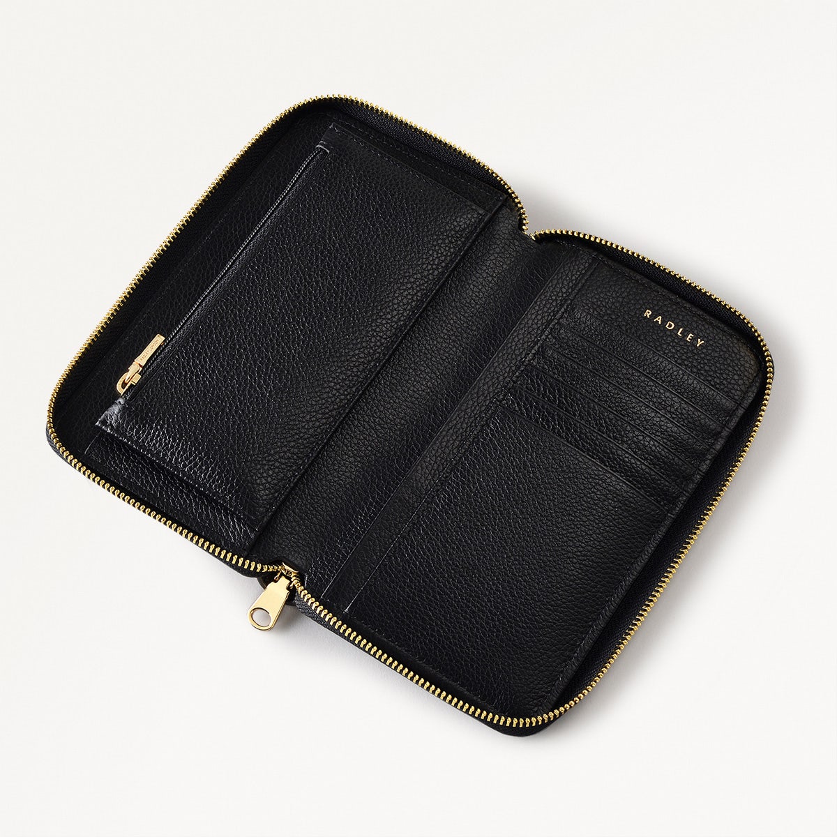Albany Mews Leather Medium Zip Around Wallet in Black - 111158