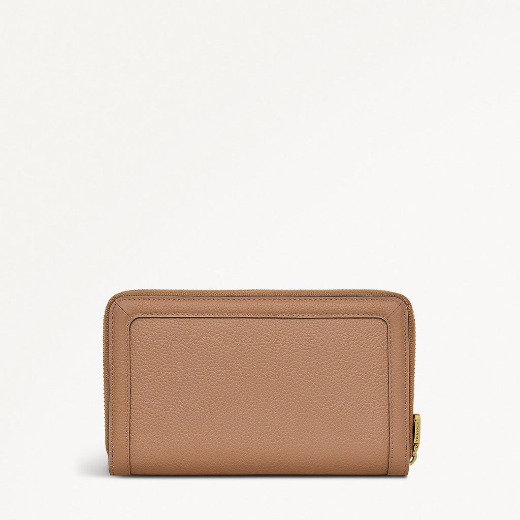 Albany Mews Leather Medium Zip Around Wallet in Chai - 111159