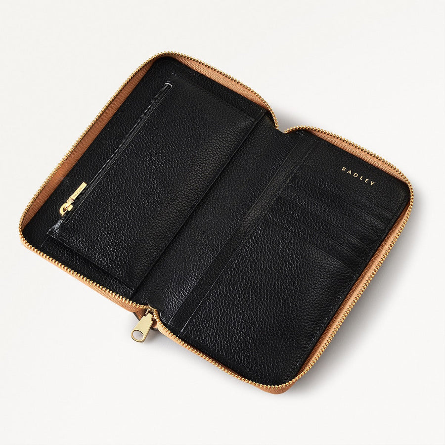 Albany Mews Leather Medium Zip Around Wallet in Chai - 111159