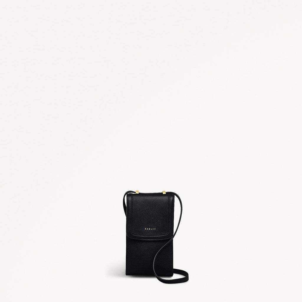 Albany Mews Leather Medium Phone Crossbody in Black - 111160
