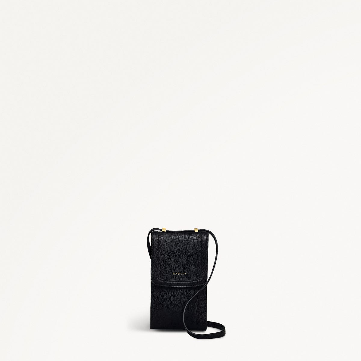 Albany Mews Leather Medium Phone Crossbody in Black - 111160