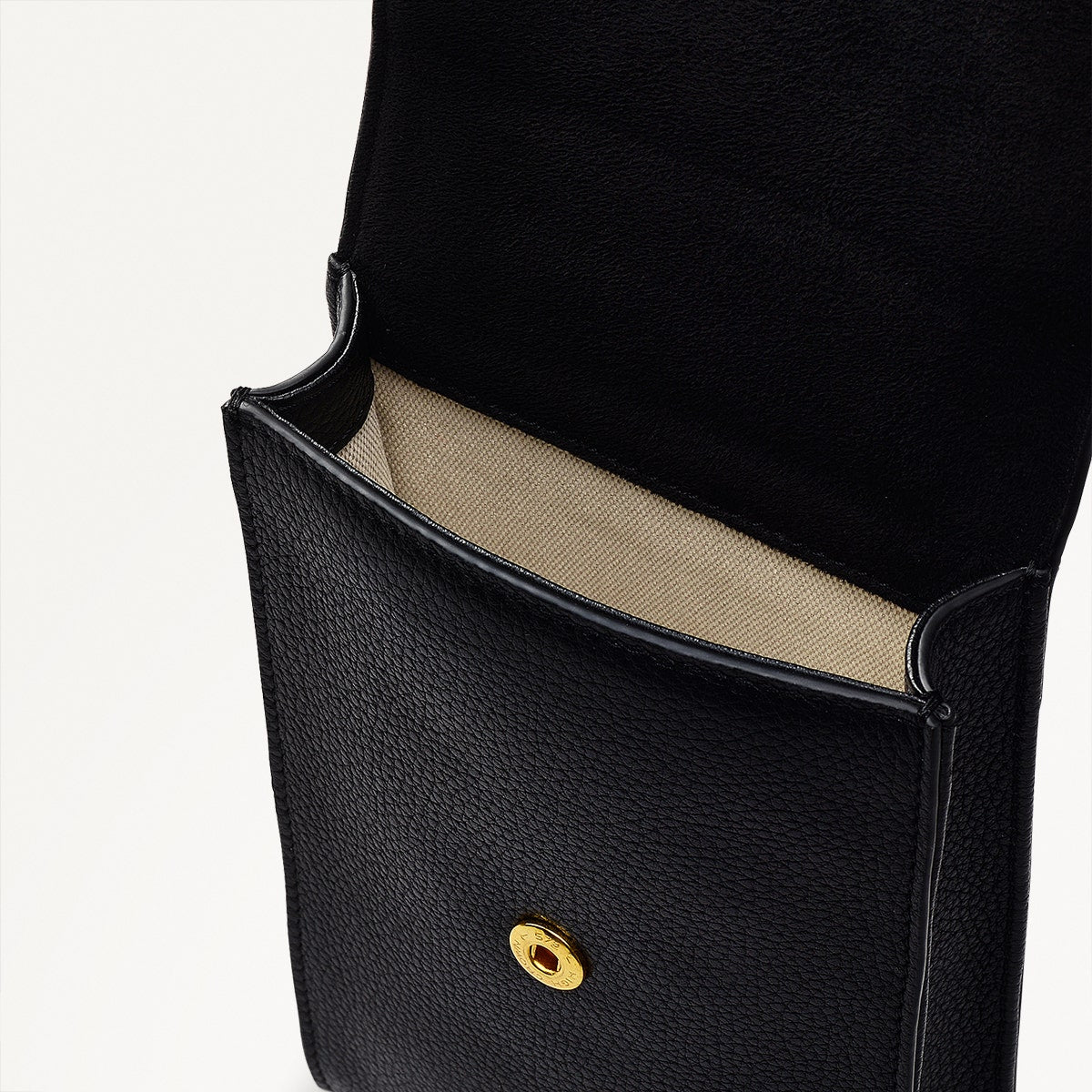 Albany Mews Leather Medium Phone Crossbody in Black - 111160