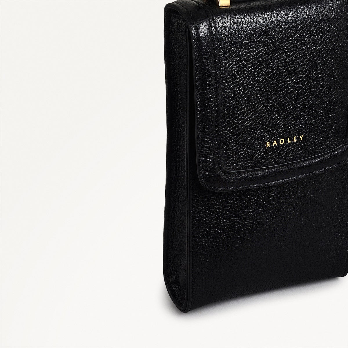 Albany Mews Leather Medium Phone Crossbody in Black - 111160