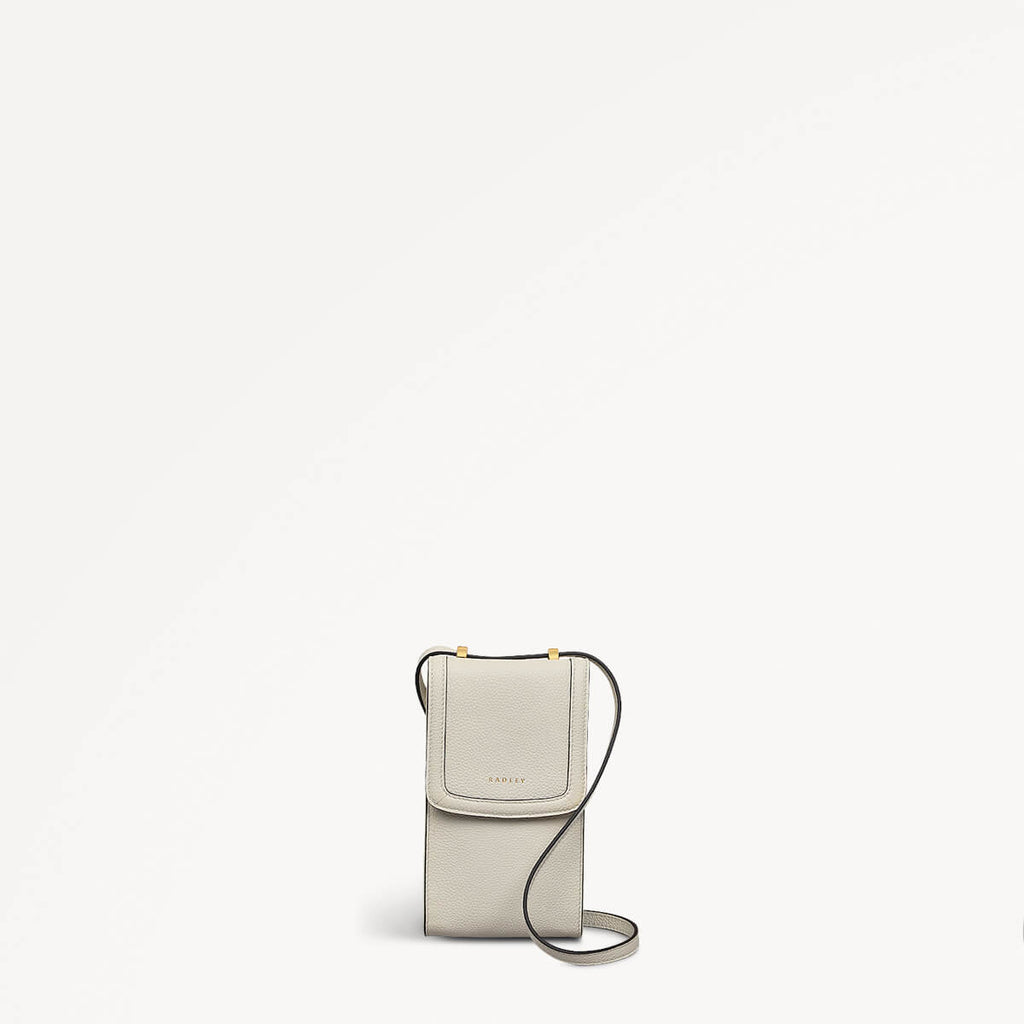 Albany Mews Leather Medium Phone Crossbody in Chalk - 111161