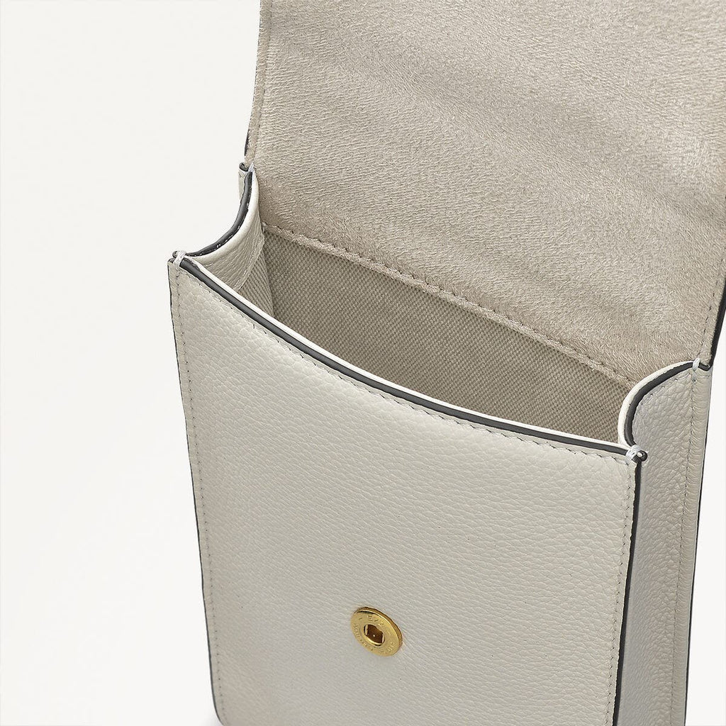 Albany Mews Leather Medium Phone Crossbody in Chalk - 111161