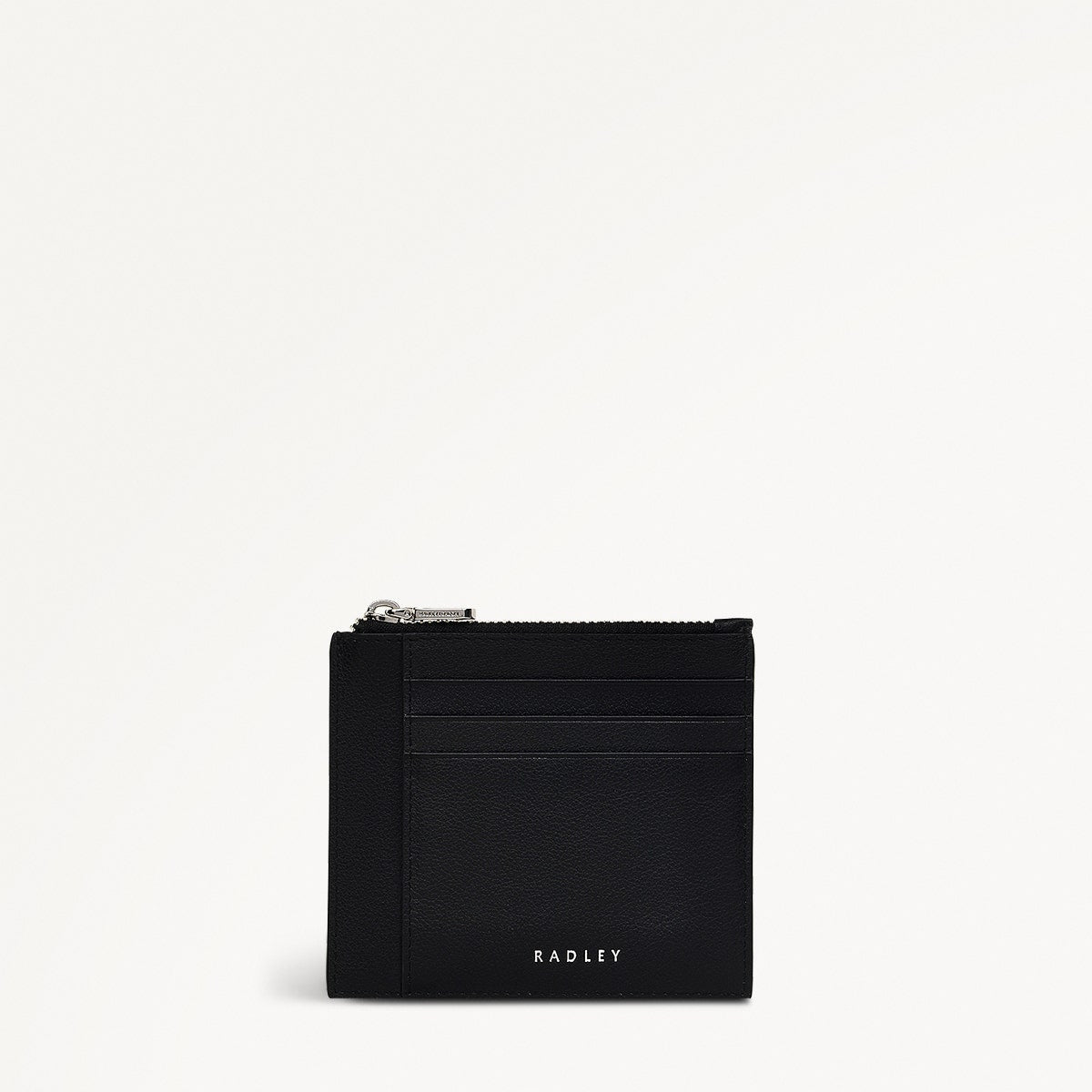 Lynton Close Leather Small Ziptop Card Holder in Black - 111164
