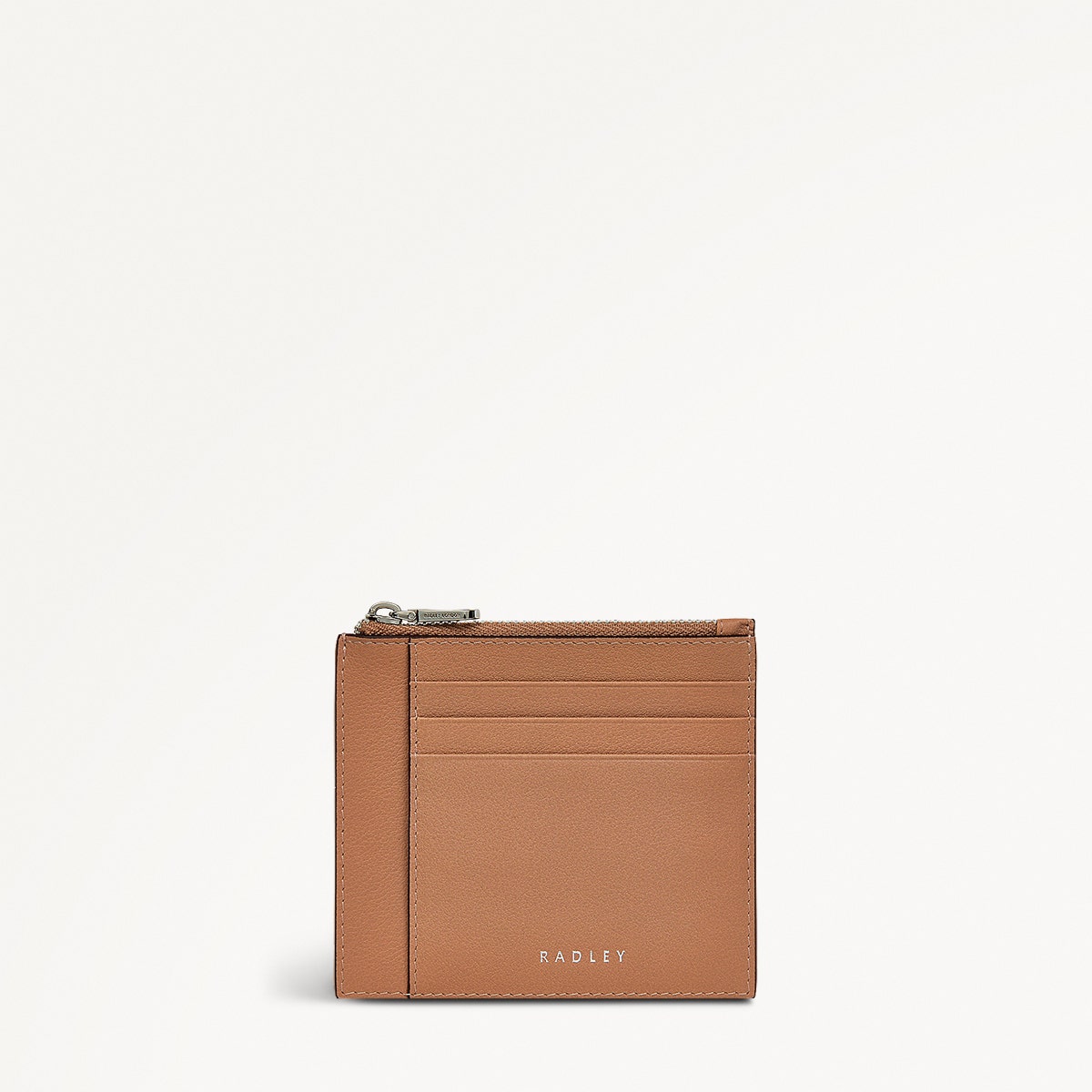 Lynton Close Leather Small Ziptop Card Holder in Chai - 111166
