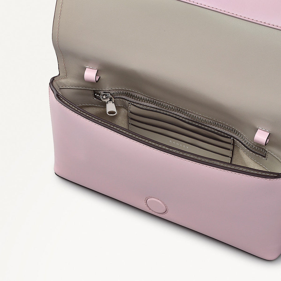 Lexington Lane Leather Small Flapover Crossbody Bag in Parfait - 111184